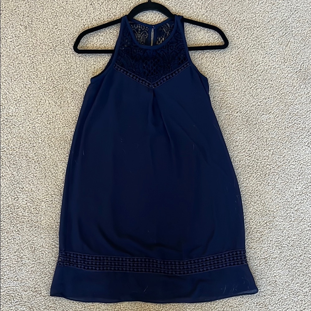 Iz Byer Blue Halter A-line Mini Dress